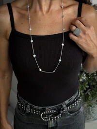 Colar Ponto Geométrico | Banho de Prata 925 | Minimalista e Sofisticado