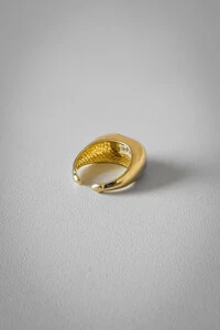 Anel Cristal Ajustável | Banho de Ouro 18k | Moderno