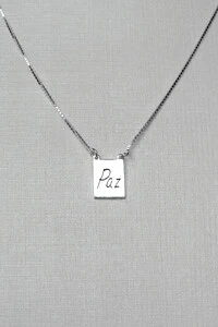 Escapulário Paz | Prata 925 | Pomba