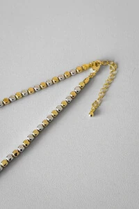 Colar Elos Bicolor | Banho Ouro 18k e Ródio | Sofisticado