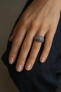 Anel Pipoca Texturizado | Prata 925 | Moderno