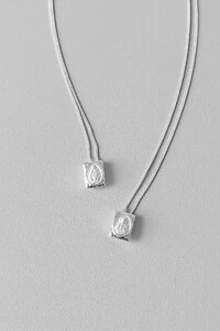 Escapulário Retangular Sagrado Coração | Prata 925 | Proteção