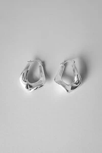 Brinco Argola Folha Orgânica | Prata 925 | Moderno