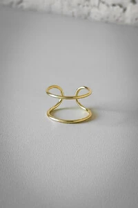 Anel Dois Fios Ajustável | Banho de Ouro 18k | Minimalista