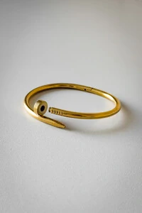 Bracelete Prego Feminino | Banho de Ouro 18k | Moderno