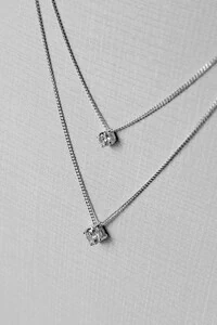 Colar Duplo Ponto de Luz | Prata 925 | Clássico