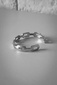 Bracelete Elos Vazados | Banho de Ródio | Moderno