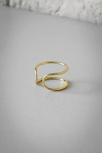 Anel Dois Fios Ajustável | Banho de Ouro 18k | Minimalista