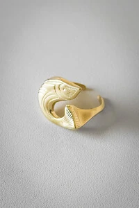 Anel Peixe Ajustável | Banho de Ouro 18k | Tendência
