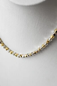 Colar Elos Bicolor | Banho Ouro 18k e Ródio | Sofisticado