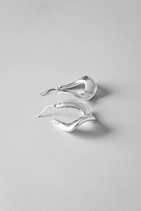 Brinco Argola Folha Orgânica | Prata 925 | Moderno