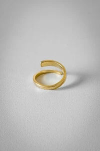 Anel Fio Twist Irregular Ajustável | Banho Ouro 18k | Moderno