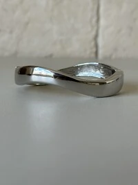 Bracelete Rígido Ondulado Banho de Ródio