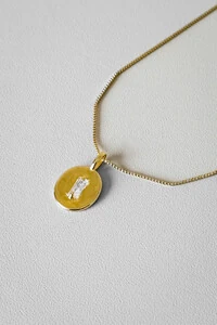 Colar Pingente Redondo Cravejado | Banho Ouro 18k | Delicado