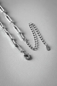 Corrente Elos Longos | Banho de Ródio | Moderna