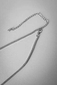 Colar Longo Canutilhos 3 Pingentes | Banho de Ródio e Ouro 18k | Moderno