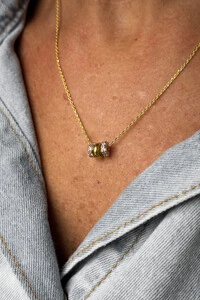 Colar Trio Cravejado | Banho Ouro 18k e Ródio | Minimalista