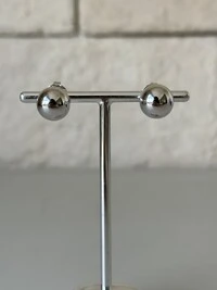 Brinco Bolinha Esfera Banho de Ródio