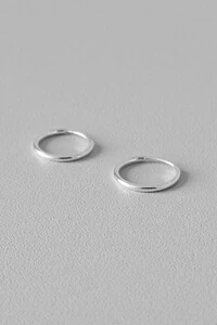 Brinco Argola Lisa 2mm 1cm | Prata 925 | Minimalista