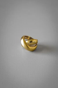 Anel Cruzado X Fosco e Brilhante | Banho de Ouro 18k | Escultural