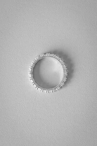 Anel Aparador Cravejado Inteiro | Prata 925 | Clássico