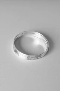 Kit 5 Pulseiras de Argola Fio Liso 2mm | Prata 925 | Mix Essencial