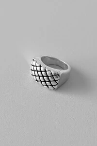 Anel Colmeia Retangular | Prata 925