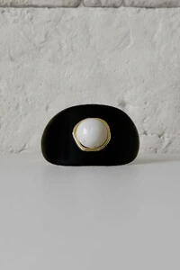 Bracelete Resina Preto & Off-White | Moderno