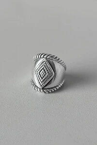 Anel Losango Tribal | Prata 925 | Trabalhado em Filigrana