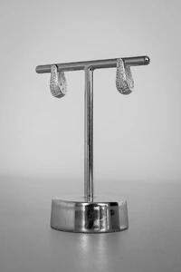 Brinco Argola Orgânica Cravejada P | Prata 925 | Minimalista