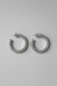 Brinco Argola Lisa Geométrica | Médio | Banho de Ródio | Minimalista