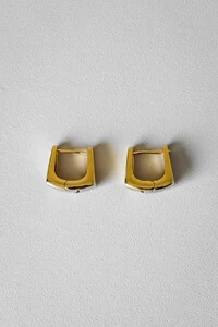 Brinco Argola Quadrada Lisa | Banho Ouro 18k | Moderno