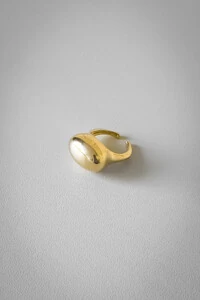 Anel Dedinho Oval em Banho de Ouro 18k