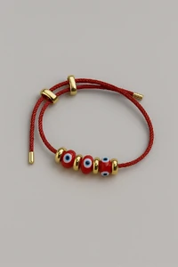 Pulseira Cordão Vermelho Olho Grego | Banho de Ouro 18k | Amuleto