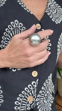 Anel Bola Banho de Prata Ajustável Acetinado