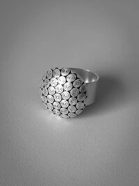 Anel Cúpula Espiral Ajustável | Banho de Prata 925