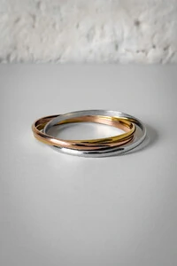 Pulseira Três Fios | Banho Ouro 18k Rose e Ródio