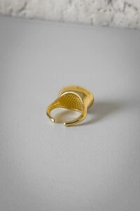 Anel Dedinho Oval em Banho de Ouro 18k