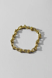 Pulseira Hardware | Banho de Ouro 18k | Elo com Esferas