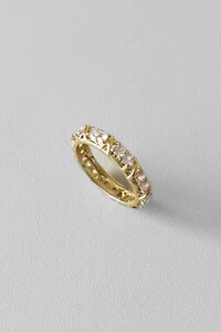 Anel Eternity | Banho de Ouro 18k | Zircônias Cravadas