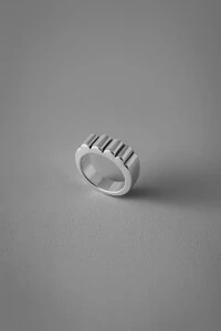 Anel Esculpido Degrau | Prata 925 | Contemporâneo