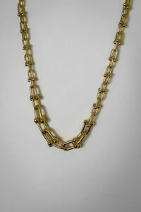 Colar Elos Geométricos Articulados | Banho de Ouro 18k | Elegante