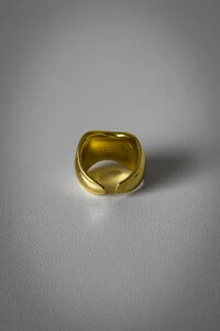 Anel Curvas Orgânicas | Banho de Ouro 18k | Moderno