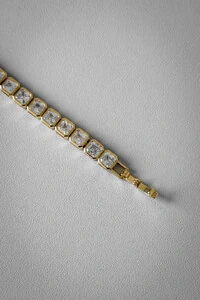 Pulseira Zircônia Branca | Banho de Ouro 18k | Elegante