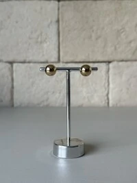 Brinco Bolinha Esfera Banho de Ouro 18k