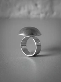 Anel Oval Liso Ajustável | Banho de Prata 925 | Moderno