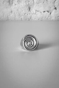 Anel Espiral Micro Zircônia | Banho de Ródio | Sofisticado