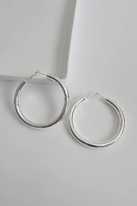 Argola Grande Lisa | Banho Prata 925