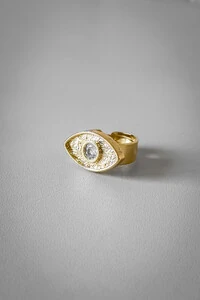 Anel Olho Ajustável | Banho de Ouro 18k | Sofisticado