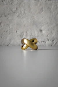 Anel Cruzado X Fosco e Brilhante | Banho de Ouro 18k | Escultural